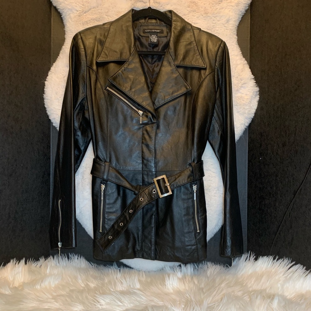 Converge Women’s Leather Moto Jacket size Medium